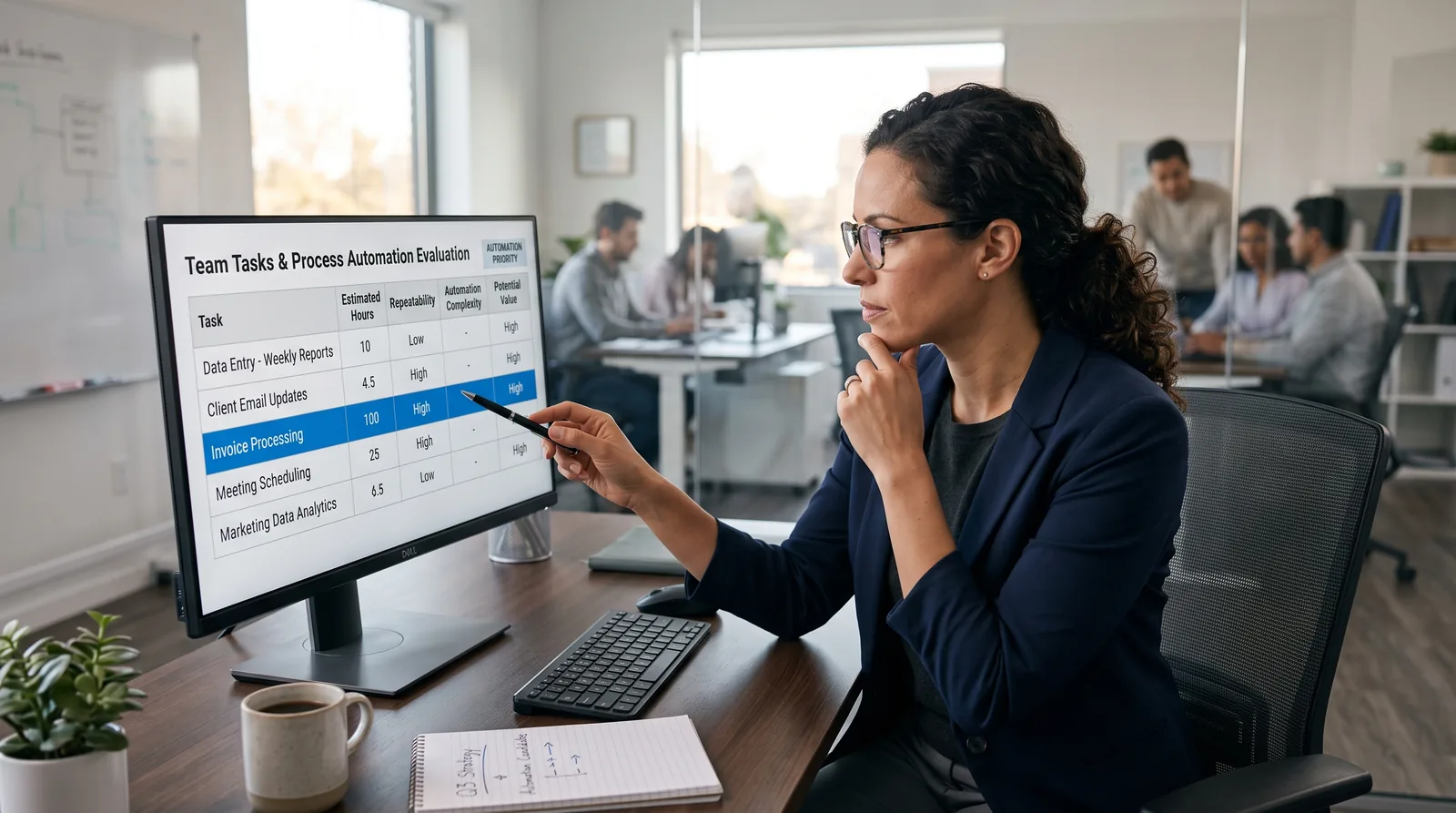 A manager choosing the highest-ROI process to automate first