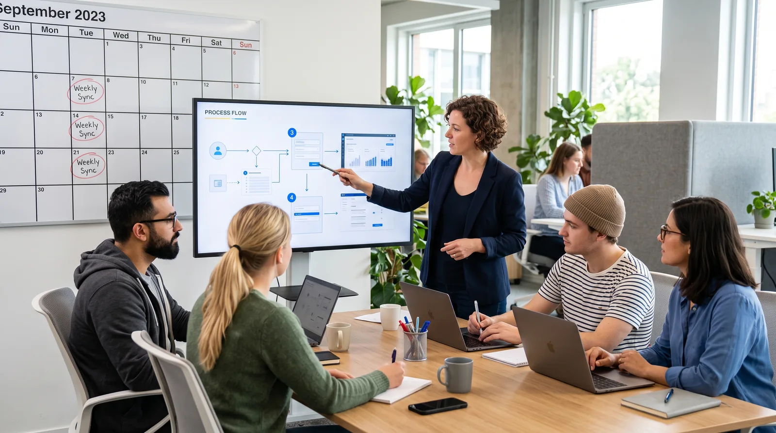 A team in a recurring weekly AI training session